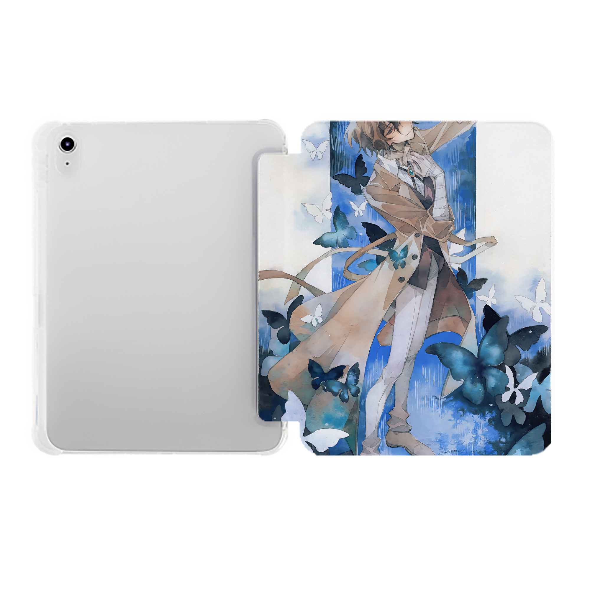 （画像用） 文豪ストレイドッグス Bungo Stray Dogs IPad ケース ペン収納付き 三つ折りスタンド PUレザー×シリコン 対応機種9.5/10.5/10.9インチ